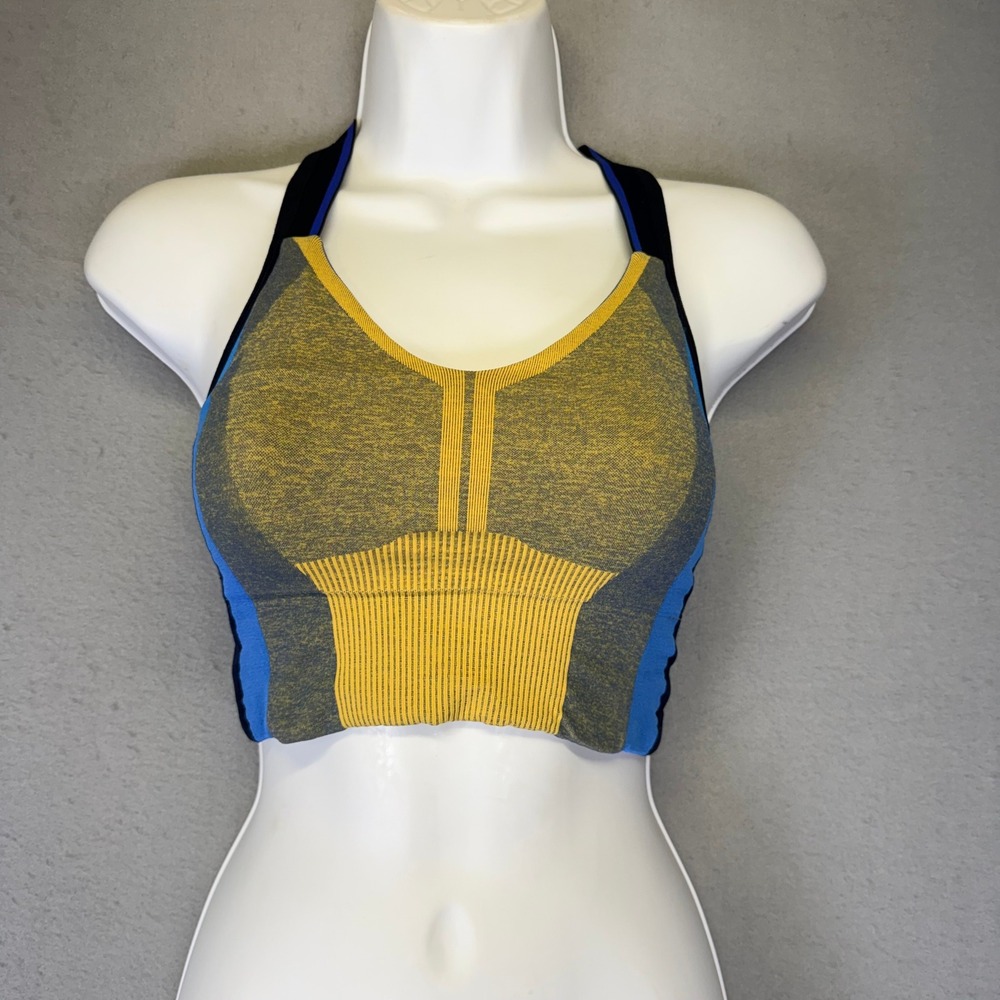 LNDR Trigger Sports Bra Colorblock Racerback XS/S Gorpcore Compression Retro